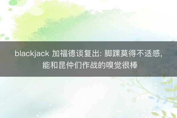 blackjack 加福德谈复出: 脚踝莫得不适感， 能和昆仲们作战的嗅觉很棒