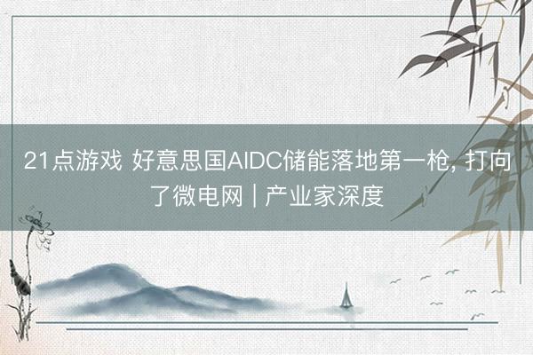 21点游戏 好意思国AIDC储能落地第一枪， 打向了微电网 | 产业家深度