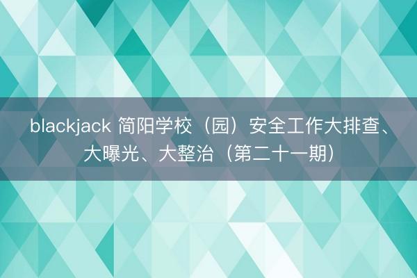 blackjack 简阳学校（园）安全工作大排查、大曝光、大整治（第二十一期）