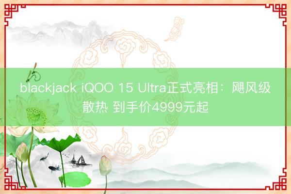 blackjack iQOO 15 Ultra正式亮相：飓风级散热 到手价4999元起