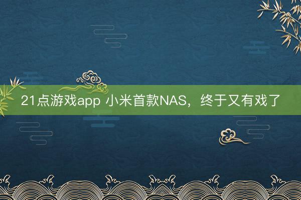 21点游戏app 小米首款NAS，终于又有戏了