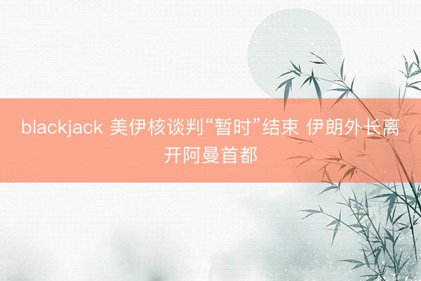 blackjack 美伊核谈判“暂时”结束 伊朗外长离开阿曼首都