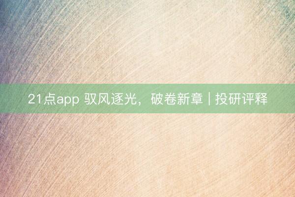 21点app 驭风逐光，破卷新章 | 投研评释