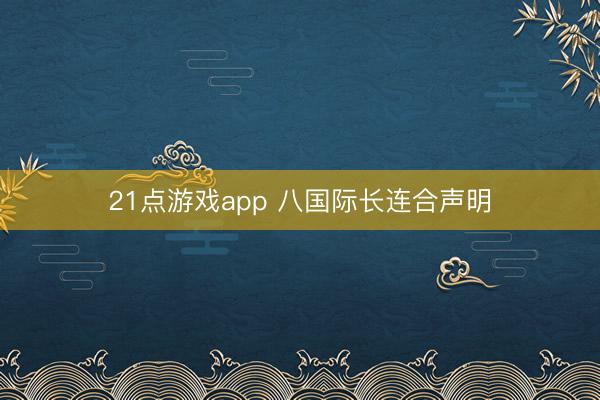 21点游戏app 八国际长连合声明