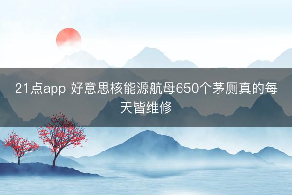 21点app 好意思核能源航母650个茅厕真的每天皆维修