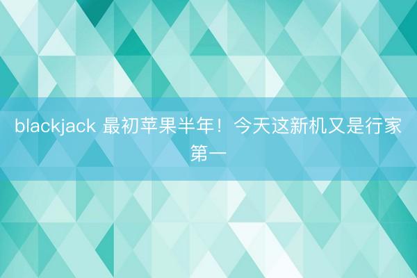 blackjack 最初苹果半年!今天这新机又是行家第一