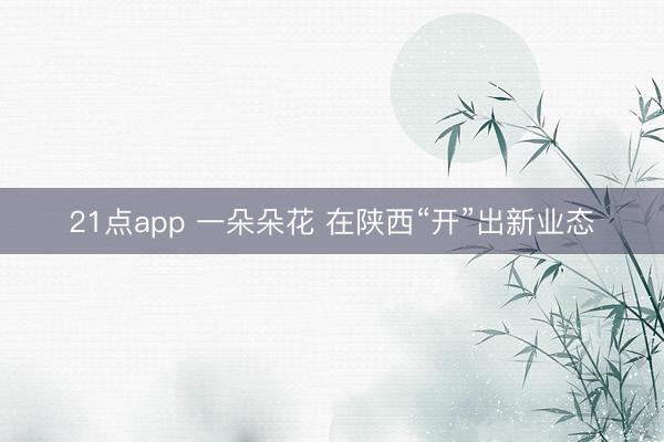 21点app 一朵朵花 在陕西“开”出新业态