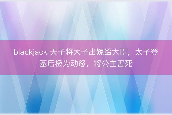 blackjack 天子将犬子出嫁给大臣，太子登基后极为动怒，将公主害死