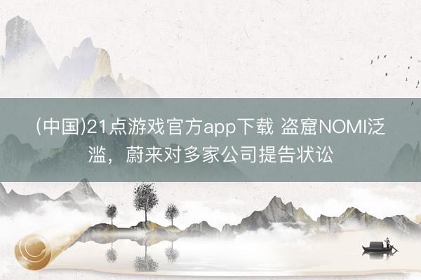 (中国)21点游戏官方app下载 盗窟NOMI泛滥，蔚来对多家公司提告状讼